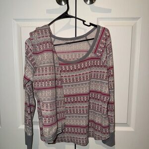 Victoria's Secret Gray and Pink thermal pajamas